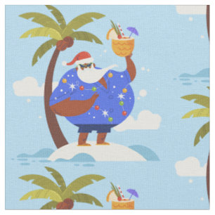 Tropischer Sommerurlaub schwarzer Santa Stoff