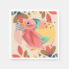 Tropischer Songbird im Paradies Serviette