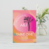 Tropischer Sonnenaufgang Fett rosa orangefarbene T Einladung (Stehend Vorderseite)