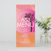 Tropischer Sonnenaufgang Fett rosa Orangefarbene w Menükarte (Stehend Vorderseite)