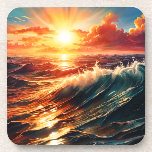 Tropischer Sonnenaufgang Getränkeuntersetzer (Vorderseite)