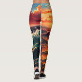 Tropischer Sonnenaufgang Leggings (Rückseite)
