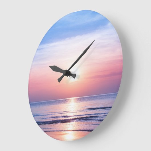 Tropischer Sonnenaufgang: Meer, Himmel, Ruhe Große Wanduhr (Winkel)