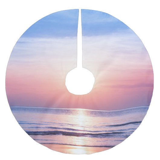Tropischer Sonnenaufgang: Meer, Himmel, Ruhe Polyester Weihnachtsbaumdecke (Vorderseite)