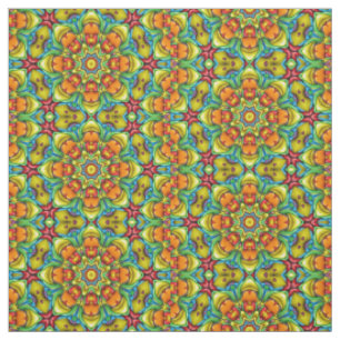 Tropischer Sonnenbrand Vintages Fraktal Kaleidosko Stoff