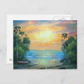 Tropischer Sonnenstrand Postkarte (Vorne/Hinten)