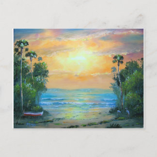 Tropischer Sonnenstrand Postkarte