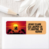 TROPISCHER SONNENSTRAND RÜCKSENDEADRESSEN-AUFKLEBE (Insitu)