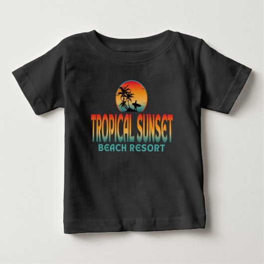TROPISCHER SONNENSTRANDRESORT SOMMERÜBERWACHUNG BABY T-SHIRT (Vorderseite)