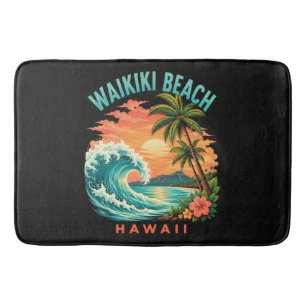 Tropischer Sonnenuntergang am Waikiki-Strand Hawai Badematte
