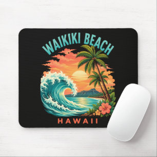 Tropischer Sonnenuntergang am Waikiki-Strand Hawai Mousepad