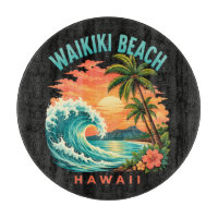 Tropischer Sonnenuntergang am Waikiki-Strand Hawai