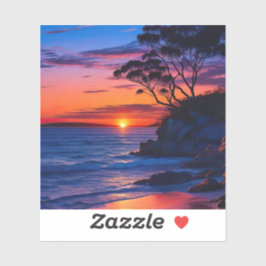 Tropischer Sonnenuntergang Aufkleber