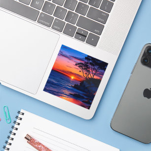 Tropischer Sonnenuntergang Aufkleber