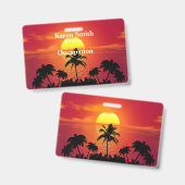 Tropischer Sonnenuntergang Ausweis (Front & Back)