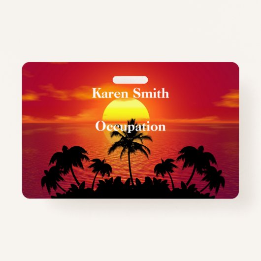 Tropischer Sonnenuntergang Ausweis (Vorderseite)