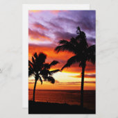 Tropischer Sonnenuntergang Briefpapier (Vorne/Hinten)