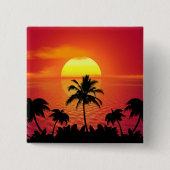 Tropischer Sonnenuntergang Button (Vorderseite)