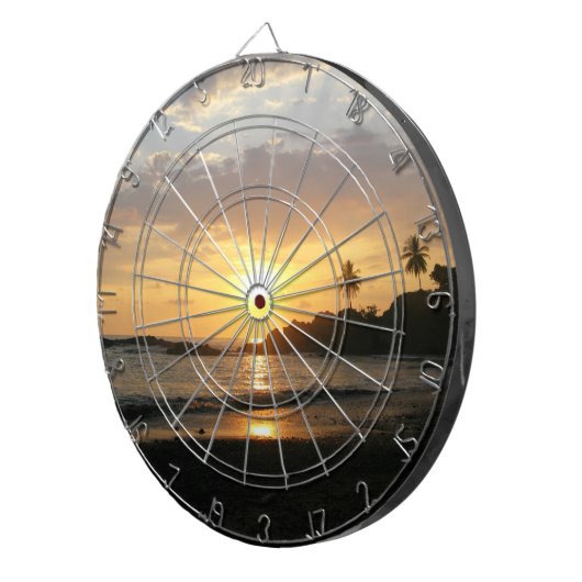 Tropischer Sonnenuntergang Dartscheibe (Vorderseite rechts)