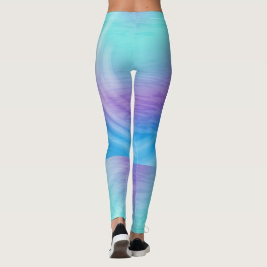 Tropischer Sonnenuntergang des Pastellwassers Leggings (Rückseite)