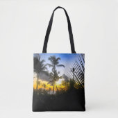 Tropischer Sonnenuntergang Drucktasche Tasche (Vorderseite)