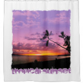 Tropischer Sonnenuntergang Duschvorhang (Vorderseite)