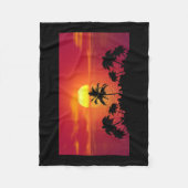 Tropischer Sonnenuntergang Fleecedecke (Vorderseite)