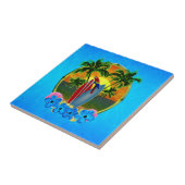 Tropischer Sonnenuntergang Fliese (Seite)