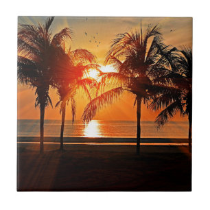Tropischer Sonnenuntergang Fliese