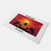 Tropischer Sonnenuntergang Fußmatte (Schrägansicht)