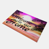 Tropischer Sonnenuntergang Fußmatte (Schrägansicht)