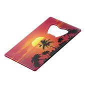 Tropischer Sonnenuntergang Geldbeutel Flaschenöffner (Vorderseite Schrägansicht)