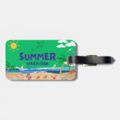 Tropischer Sonnenuntergang Gepäckanhänger (Rückseite horizontal)