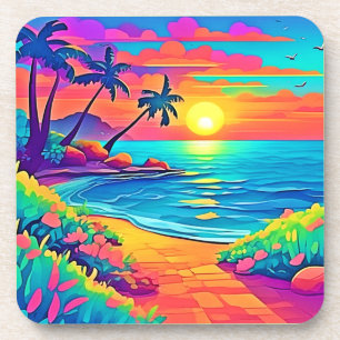 Tropischer Sonnenuntergang Getränkeuntersetzer