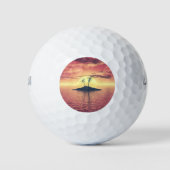 Tropischer Sonnenuntergang Golfball (Vorderseite)