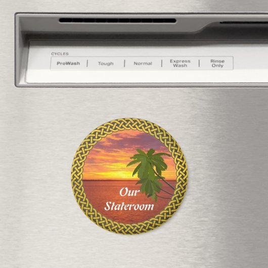 Tropischer Sonnenuntergang grenzt an Stateroom Tür Magnet (In Situ (Geschirrspüler))
