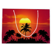Tropischer Sonnenuntergang Große Geschenktüte (Rückseite)