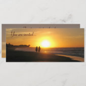 Tropischer Sonnenuntergang Hochzeitsvorlage Einladung (Vorne/Hinten)