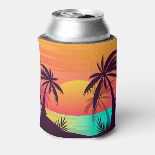 Tropischer Sonnenuntergang kann kühler werden Dosenkühler (Kanne Rückseite)