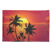 Tropischer Sonnenuntergang Kissenbezug (Rückseite-Links)