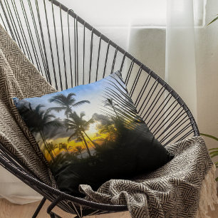 Tropischer Sonnenuntergang Kissenhülle mit Druckmu Kissen
