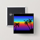 Tropischer Sonnenuntergang-Knopf Button (Vorne & Hinten)
