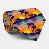 Tropischer Sonnenuntergang Krawatte (Gerollt)