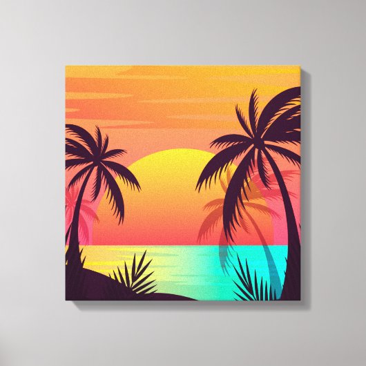 Tropischer Sonnenuntergang Leinwanddruck (Vorderseite)