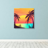 Tropischer Sonnenuntergang Leinwanddruck (Insitu (Holzboden))