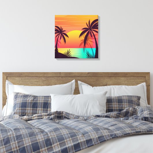 Tropischer Sonnenuntergang Leinwanddruck (Insitu (Schlafzimmer))