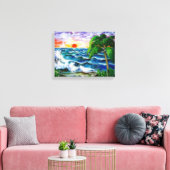 Tropischer Sonnenuntergang, Leinwanddruck (Insitu (Wohnzimmer))