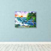 Tropischer Sonnenuntergang, Leinwanddruck (Insitu (Holzboden))