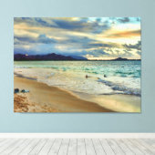 Tropischer Sonnenuntergang Leinwanddruck (Insitu (Holzboden))