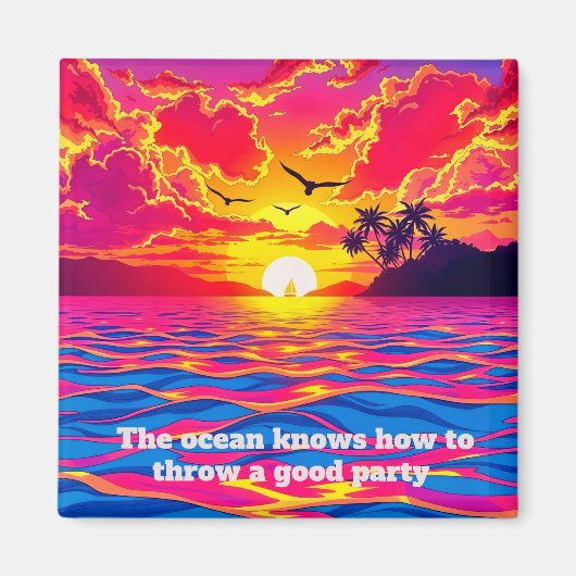 Tropischer Sonnenuntergang Magnet (Vorne)